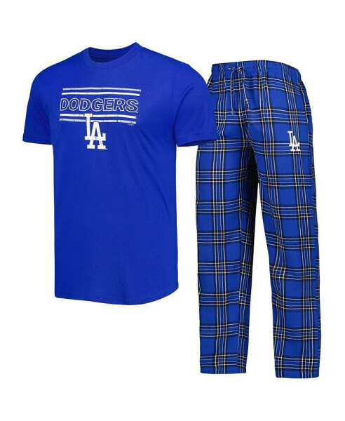 Men's Royal, Black Los Angeles Dodgers Badge T-shirt and Pants Sleep Set