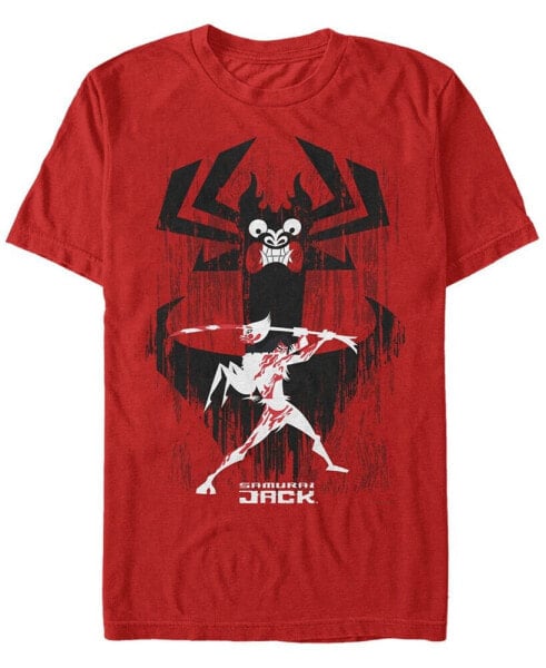 Men's Samurai Jack Aku Sword Fight Splatter Short Sleeve T- shirt