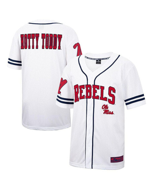 Men's White, Navy Ole Miss Rebels Free Spirited Baseball Jersey