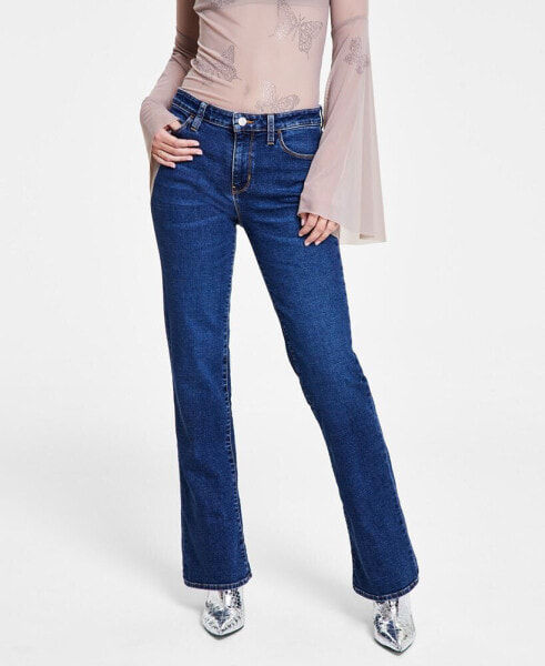 Women's Whiskered Faded-Front Bootcut Denim Jeans