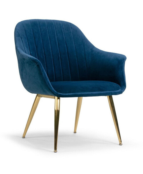Angela Velvet Accent Chair with Metal Legs Stitching Accent