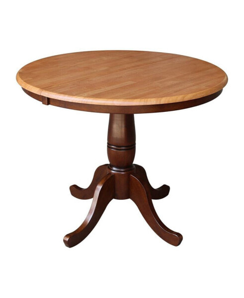 36" Round Top Pedestal Table with 12" Leaf