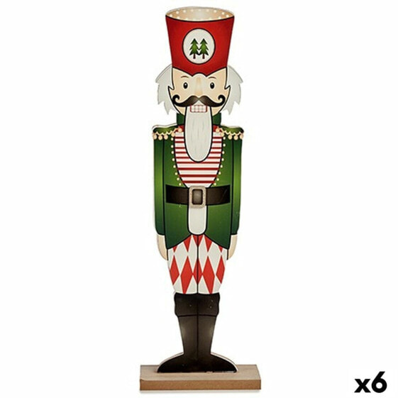 Декоративная фигура новогодняя Орехокол Белый Чёрный Красный Зеленый Деревянный Krist+ 10 x 60 x 19 см (6 штук)