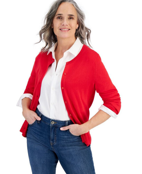 Women's Button-Up Cardigan, PP-4X, Created for Macy's