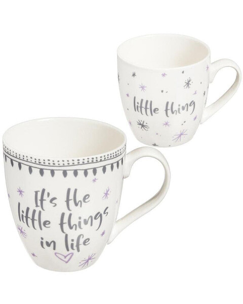 Mommy and Me Ceramic Cup Gift set, 17 OZ and 7 OZ, It's the Little Things in Life/Little Thing