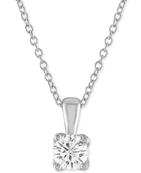Certified Diamond 18" Pendant Necklace (1/2 ct. t.w.) in 14k White Gold featuring diamonds with the De Beers Code of Origin, Created for Macy's