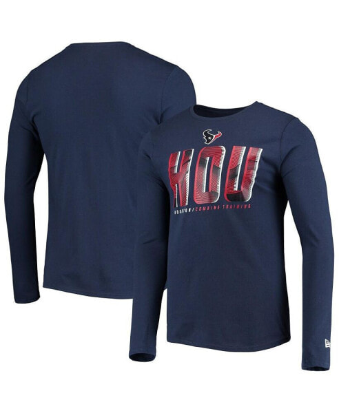 Men's Navy Houston Texans Combine Authentic Static Abbreviation Long Sleeve T-shirt