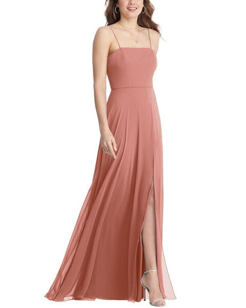 Lovely Square Neck Chiffon Maxi Dress Women's 12