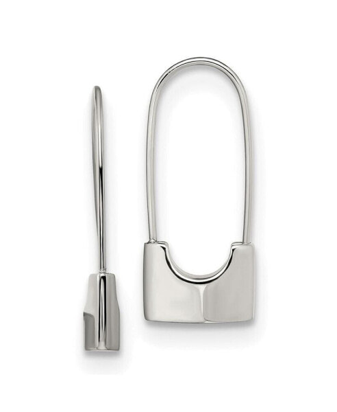 Stainless Steel Polished Lock Earrings