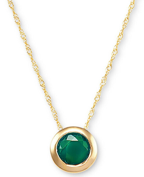 Birthstone 18" Bezel Pendant Necklace in 14k Gold