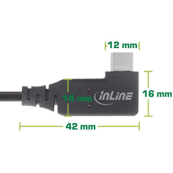 InLine USB4 cable - USB-C - single angled - PD 240W - 8K60Hz - TPE - black - 2m