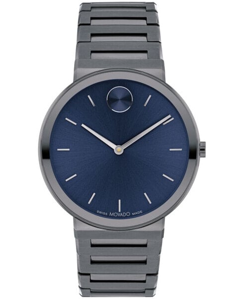 Men's Bold Horizon Swiss Quartz Ionic Plated Gray Steel Watch 40mm