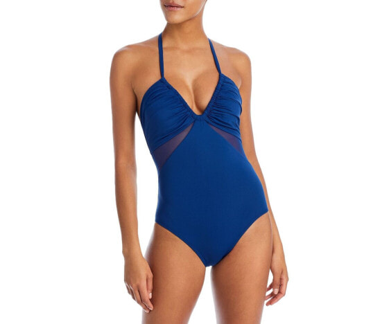 Bleu by Rod Beattie Halter One Piece Swimsuit Blue Size 4