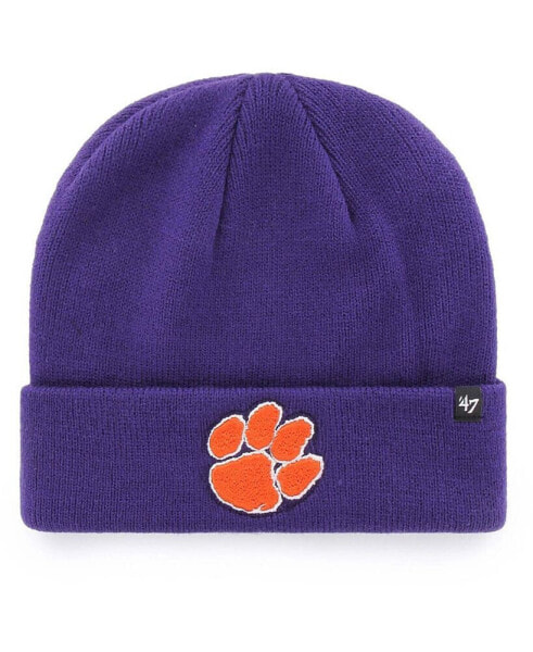 Шапка вязаная с отворотом ’47 Brand Clemson Tigers фиолетовая для мужчин