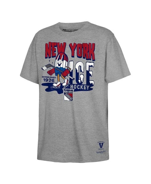 Mitchell Ness Big Boys and Girls Gray New York Rangers Popsicle T-Shirt