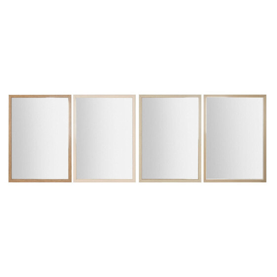 Зеркало настенное Home ESPRIT Белое Коричневое Бежевое Серое Стеклянный полистирол 66 x 2 x 92 см (4 штуки)