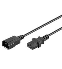 Wentronic Extension Lead with C13 socket and C14 plug - 1 m - Black - 1 m - IEC C14 - IEC C13 - H05VV-F3G - 250 V