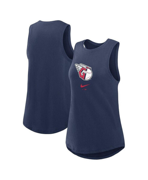 Women's Navy Cleveland Guardians Legacy Icon High Neck Fashion Tank Top