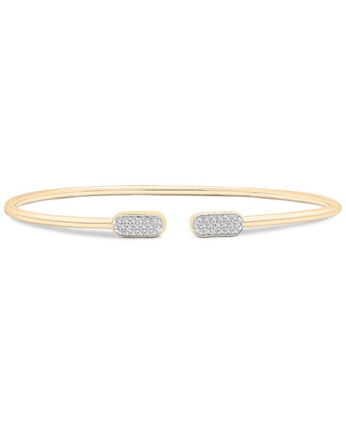 Diamond Rectangular Cluster Cuff Bangle Bracelet (1/10 ct. t.w.) in 10k Gold, Created for Macy's