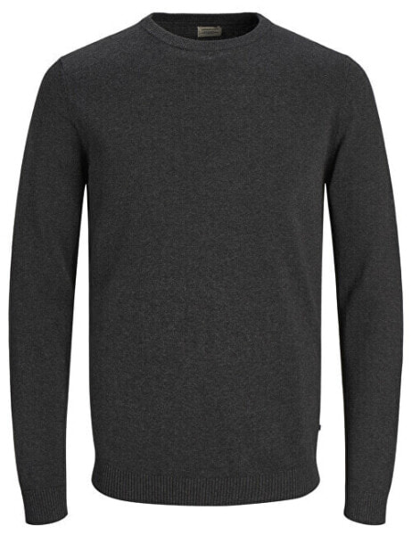 JJEBASIC KNIT CREW NECK NOOS Men´s Sweater Dark Grey Melange