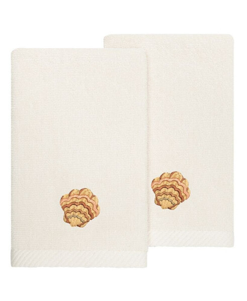 Textiles Turkish Cotton Aaron Embellished Hand Towel Set, 2 Piece