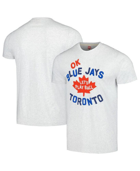 Men's Gray Toronto Blue Jays Doddle Collection Let's Play Ball Tri-Blend T-shirt