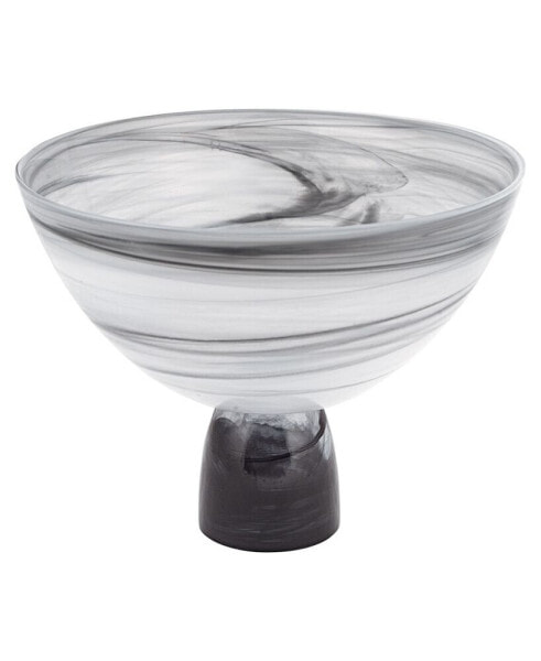 Milky Way Footed Alabaster Glass Centerpiece Bowl