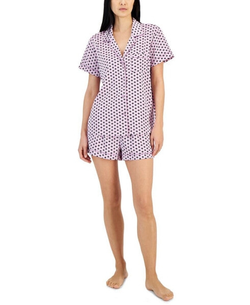 Пижама I.N.C. International Concepts 2-х частная из стрейч-атласа с отложным воротником, созданная для Macy's
