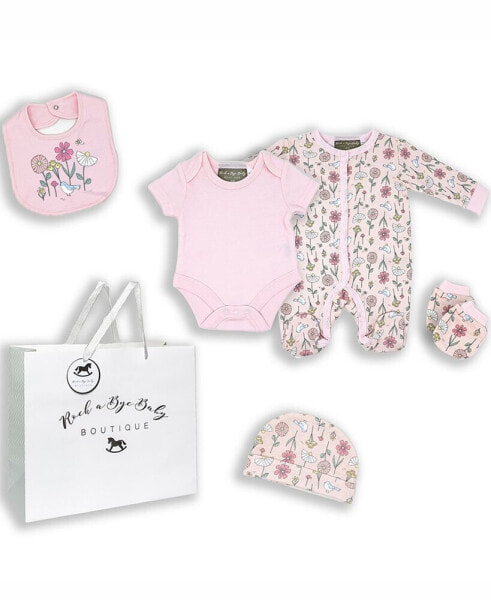Костюм для малышей Rock-A-Bye Baby Boutique "Подарочный набор с роскошным цветочным узором", 5 предметов