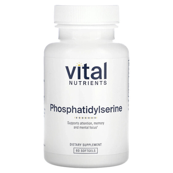 Витаминный препарат для улучшения памяти и работы мозга Vital Nutrients Phosphatidylserine, 60 капсул