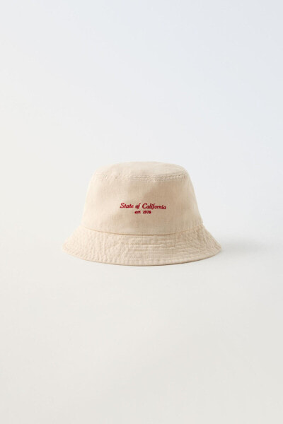 EMBROIDERED SLOGAN BUCKET HAT