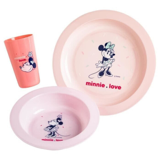 DISNEY 3-teilige Minnie-Konfetti-Mahlzeitbox: Teller, Schssel und Becher - Polypropylen