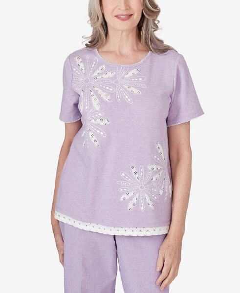 Women's Garden Party Flower Short Sleeve Top