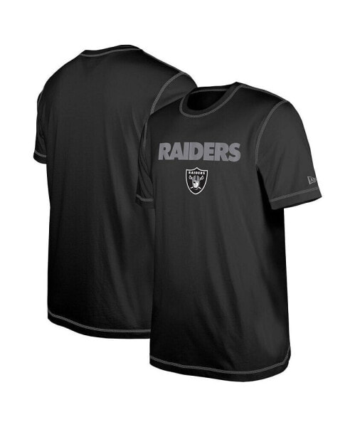 Men's Black Las Vegas Raiders Third Down Puff Print T-shirt