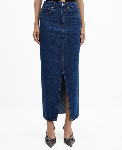 Women's Slit Denim Skirt