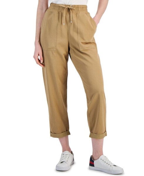 Women's High Rise Cuffed Twill Pants