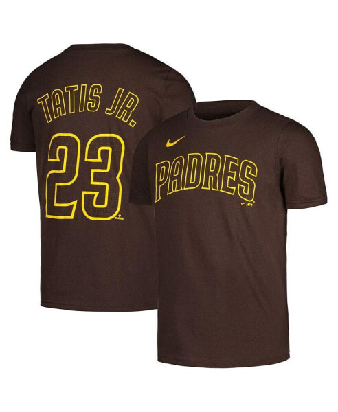 Big Boys Fernando Tatis Jr. Brown San Diego Padres Home Player Name and Number T-shirt