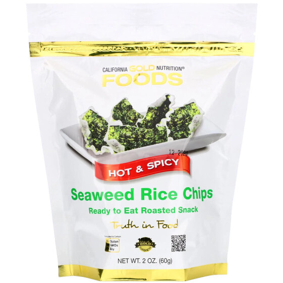 Foods, Seaweed Rice Chips, Hot & Spicy, 2.1 oz (60 g)