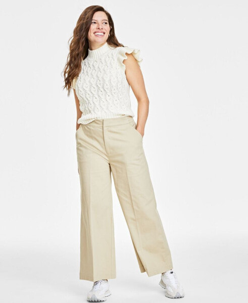Women's Wide-Leg Chino Pants, Created for Macy's