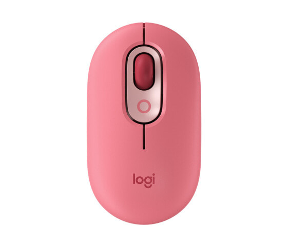Logitech POP Mouse with emoji - Ambidextrous - Optical - RF Wireless + Bluetooth - 4000 DPI - Pink