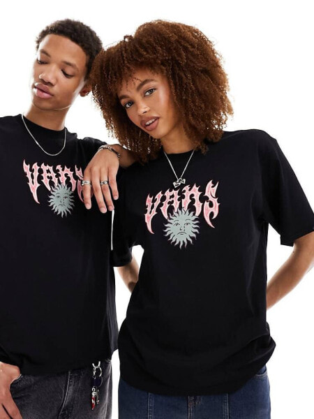 Vans sunface t-shirt in black