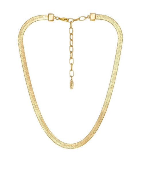 Gold Plated Flat Snake Chain Necklace