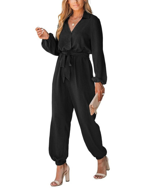 Women's Midnight Belted Jogger Jumpsuits