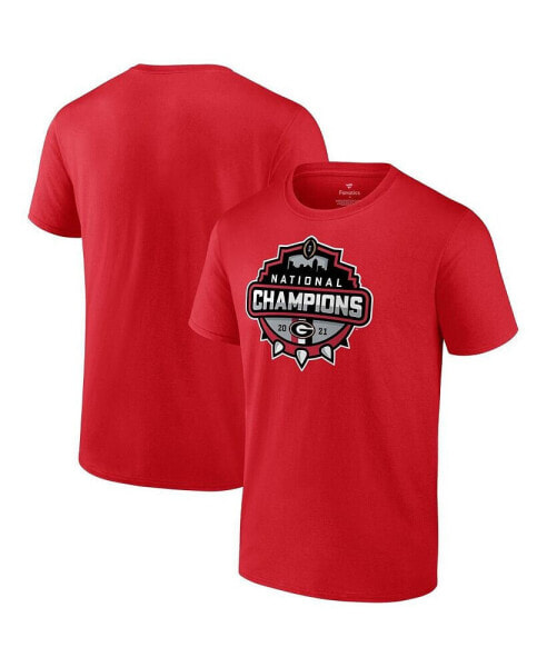 Men's Red Georgia Bulldogs College Football Playoff 2021 National Champions Official Logo T-shirt
