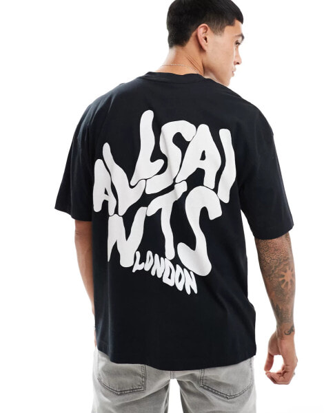 AllSaints Orlando back print t-shirt in black