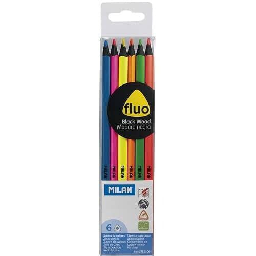 MILAN Fluorescent Pencils Box Of 6 Units