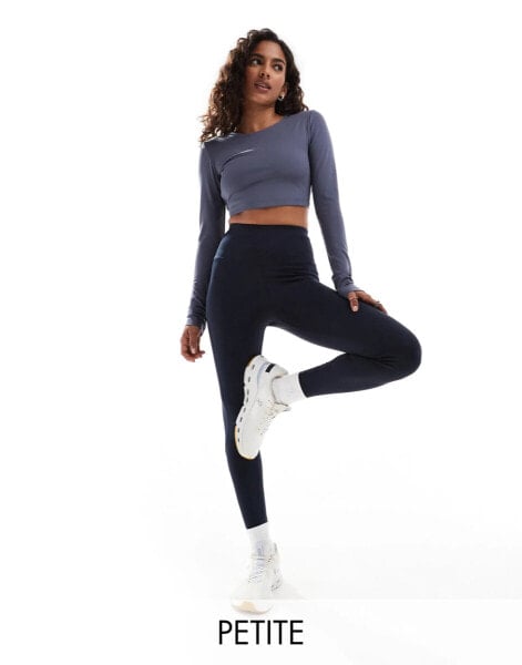 ASOS 4505 Petite – Icon – Gesäßformende Sport-Leggings in Marineblau