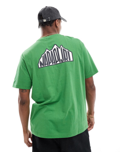 Napapijri Linth backprint script logo t-shirt in green