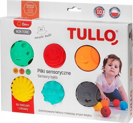 Игрушки и игры Tullo Piłki sensoryczne buźki 6szt.