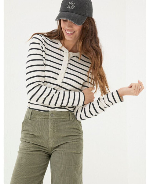 Women's Hettie Stripe Henley Top